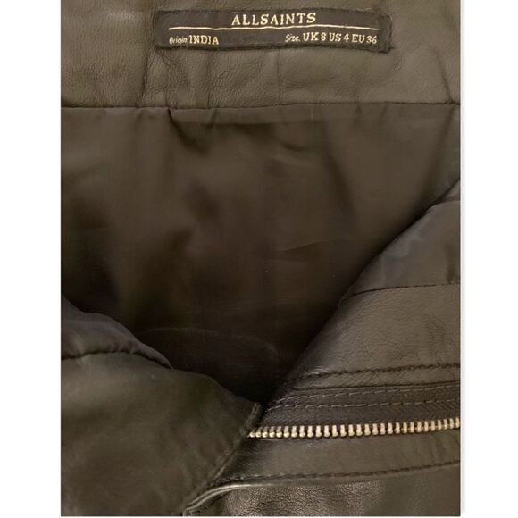❤️SOLD❤️ALL SAINTS Genuine Black Leather Skirt |Size: US 4| - Picture 11 of 12